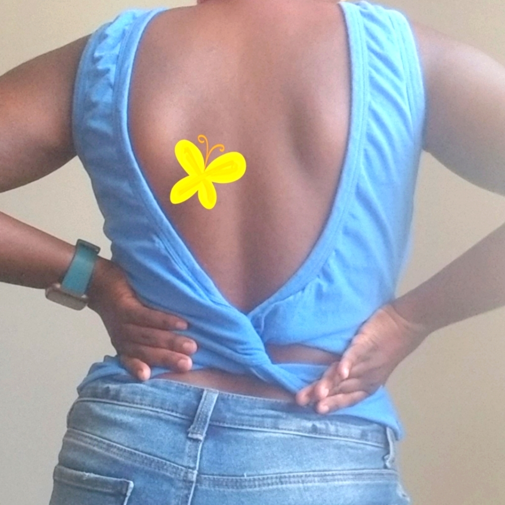 H&M low back top in blue